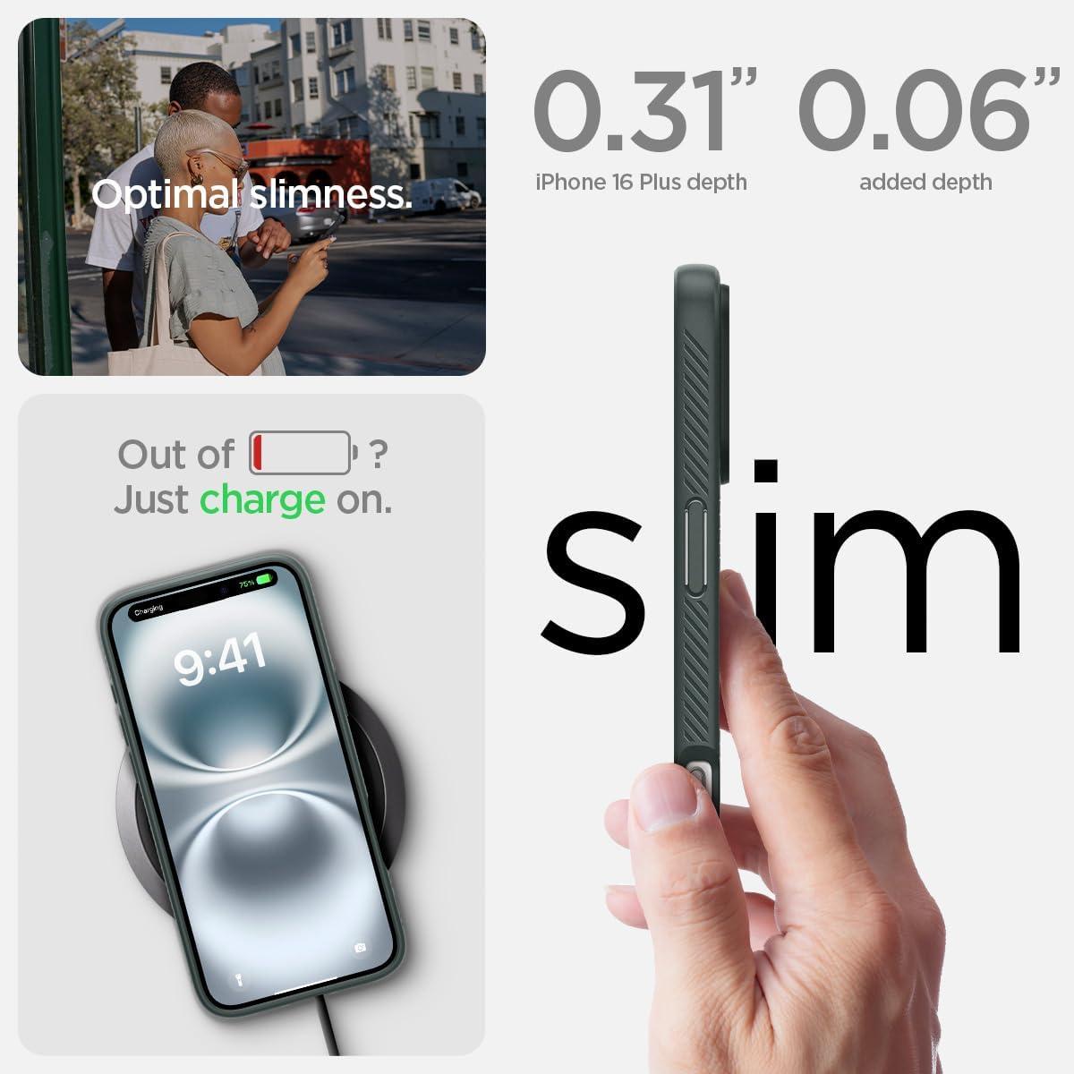 imageSpigen Liquid Air Designed for iPhone 14 Case 2022 MilitaryGrade Protection Matte BlackAbyss Green