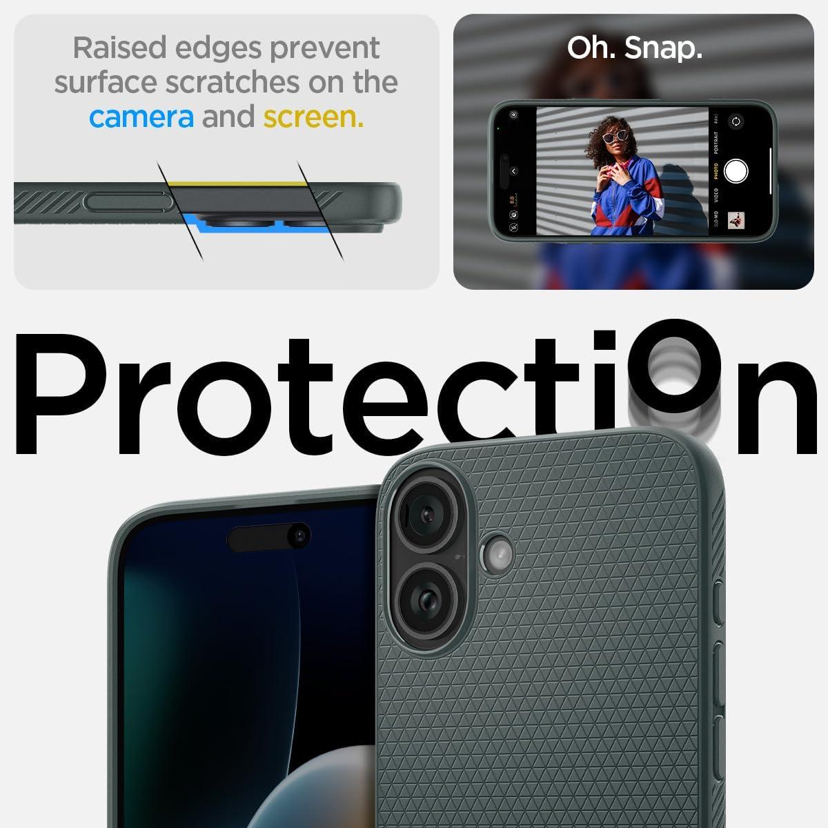 imageSpigen Liquid Air Designed for iPhone 14 Case 2022 MilitaryGrade Protection Matte BlackAbyss Green