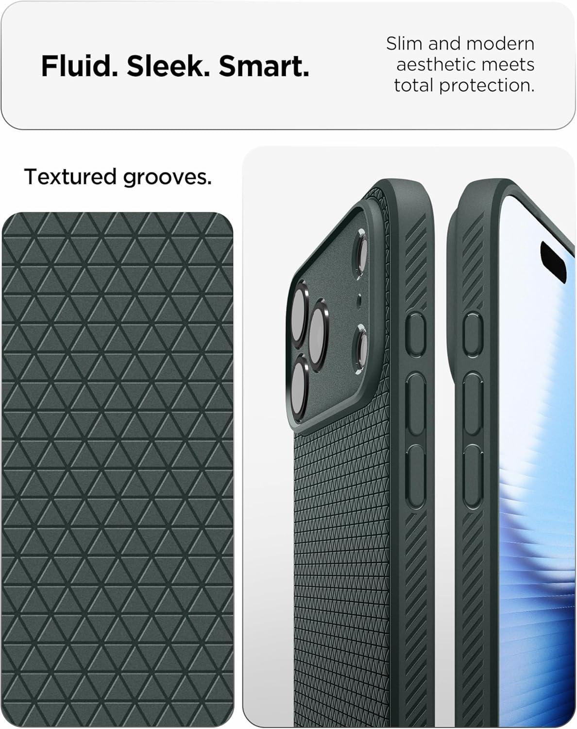 imageSpigen Liquid Air Designed for iPhone 14 Case 2022 MilitaryGrade Protection Matte BlackAbyss Green