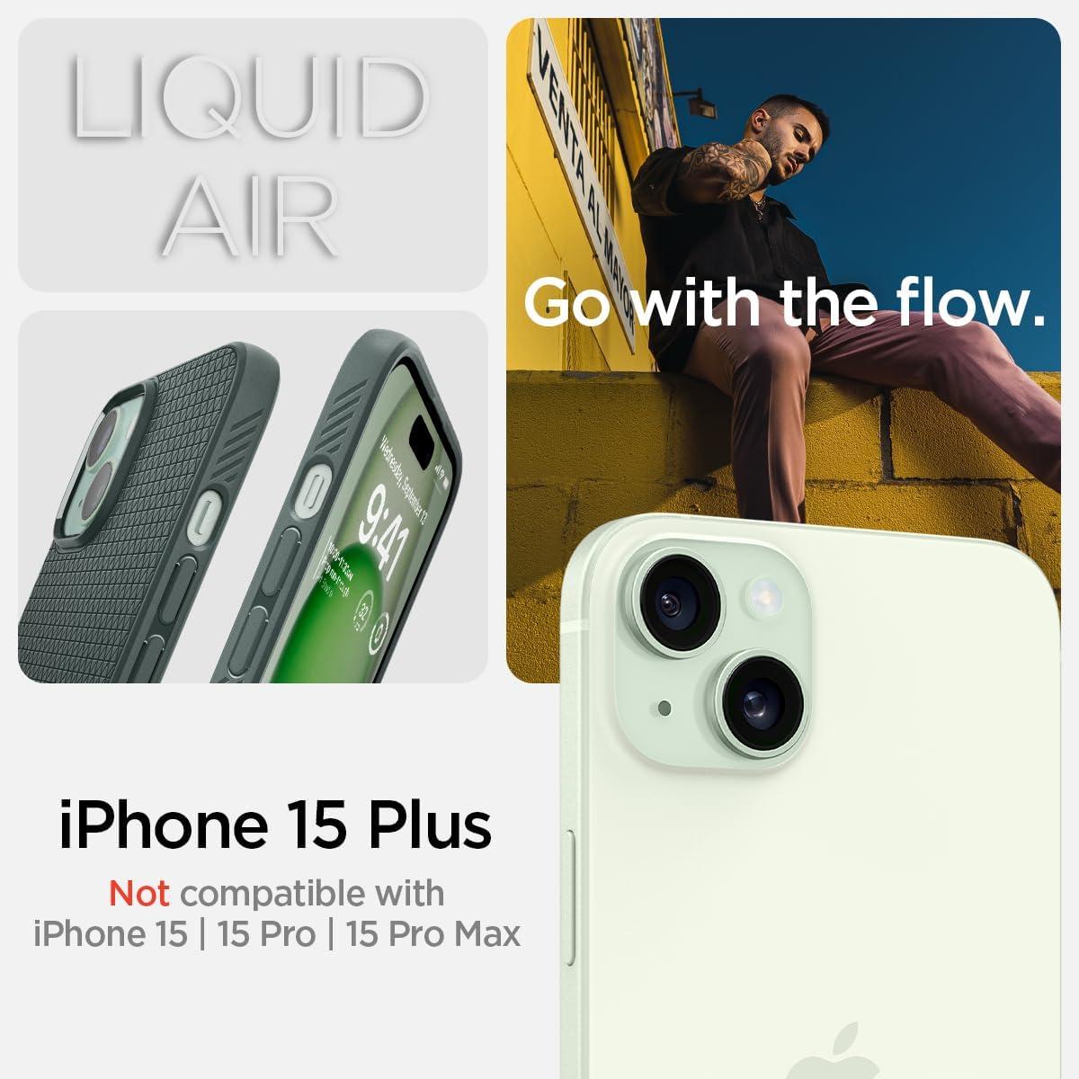 imageSpigen Liquid Air Designed for iPhone 14 Case 2022 MilitaryGrade Protection Matte BlackAbyss Green