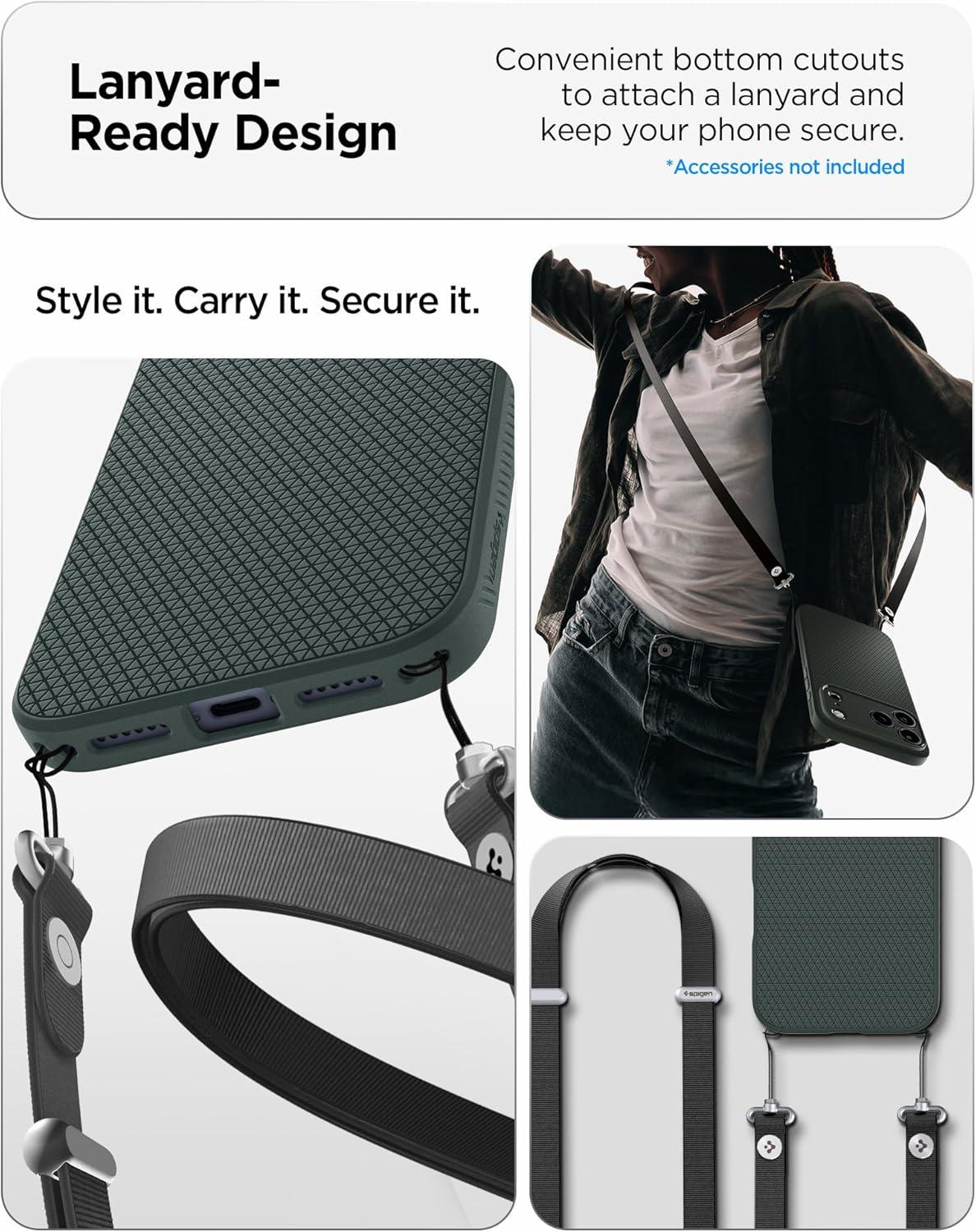 imageSpigen Liquid Air Designed for iPhone 14 Case 2022 MilitaryGrade Protection Matte BlackAbyss Green