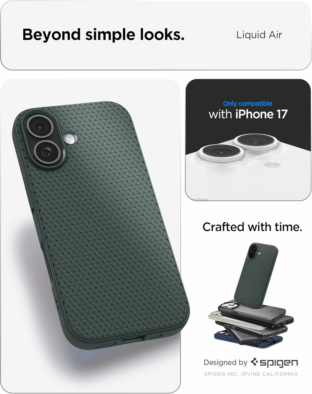 imageSpigen Liquid Air Designed for iPhone 14 Case 2022 MilitaryGrade Protection Matte BlackAbyss Green