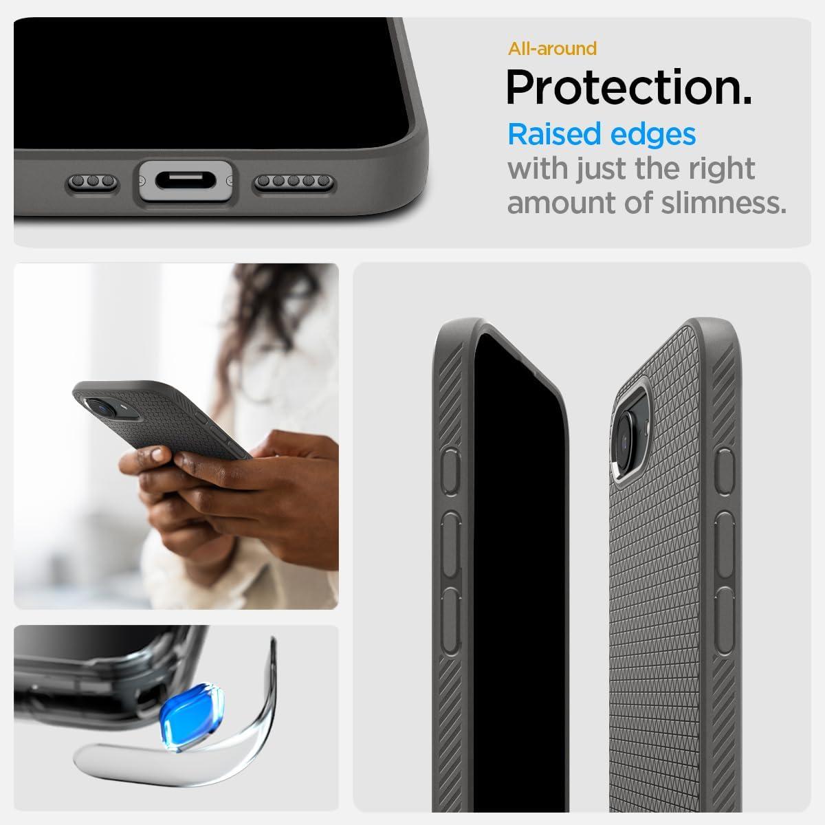 imageSpigen Liquid Air Designed for iPhone 14 Case 2022 MilitaryGrade Protection Matte BlackMarble Gray