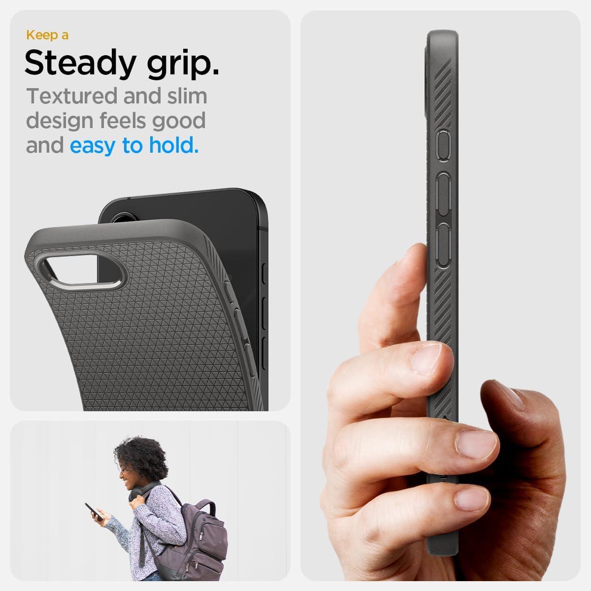 imageSpigen Liquid Air Designed for iPhone 14 Case 2022 MilitaryGrade Protection Matte BlackMarble Gray