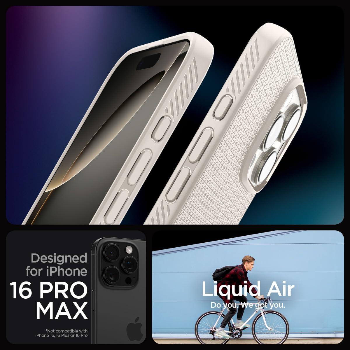 imageSpigen Liquid Air Designed for iPhone 14 Case 2022 MilitaryGrade Protection Matte BlackNatural Titanium