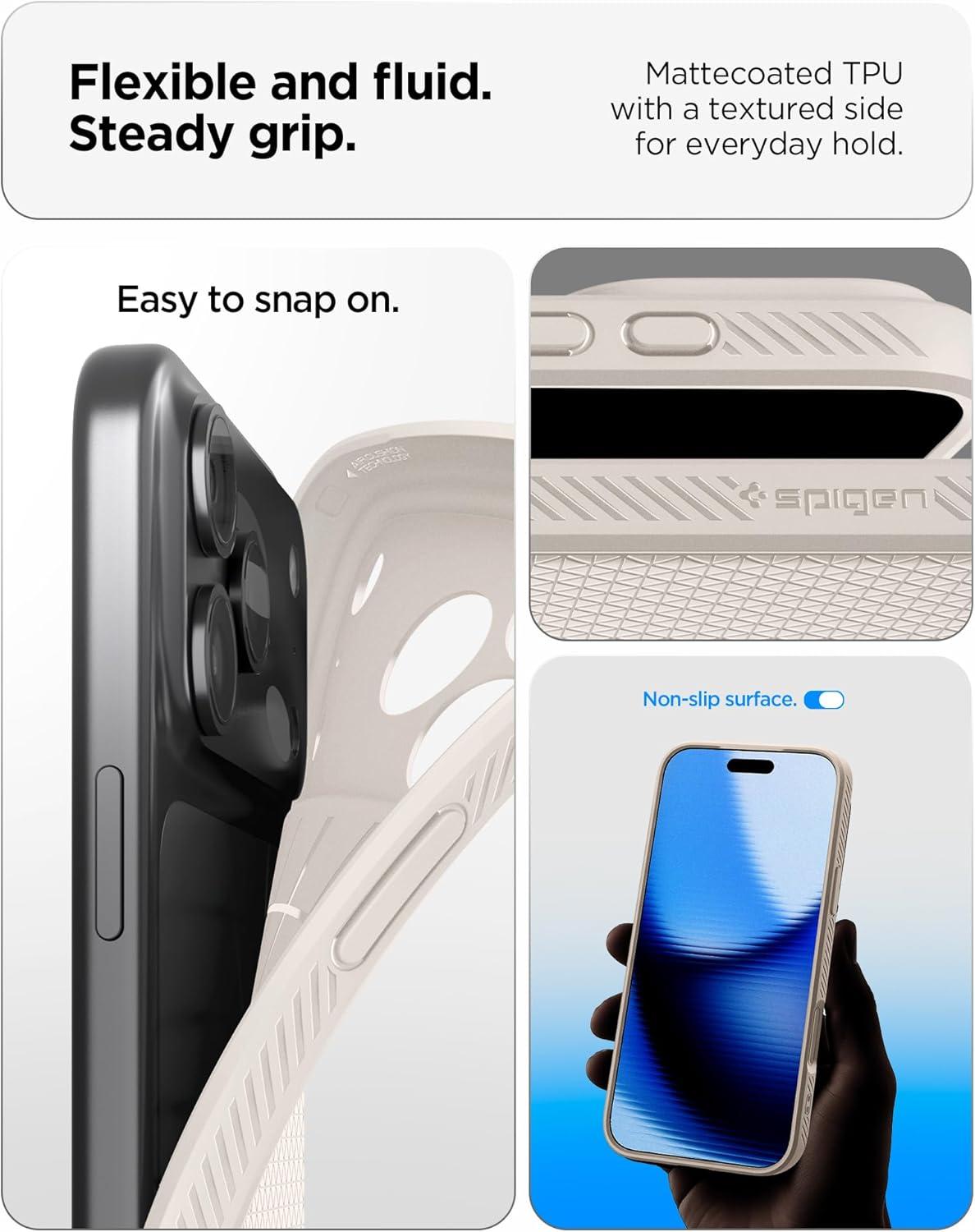 imageSpigen Liquid Air Designed for iPhone 14 Case 2022 MilitaryGrade Protection Matte BlackNatural Titanium
