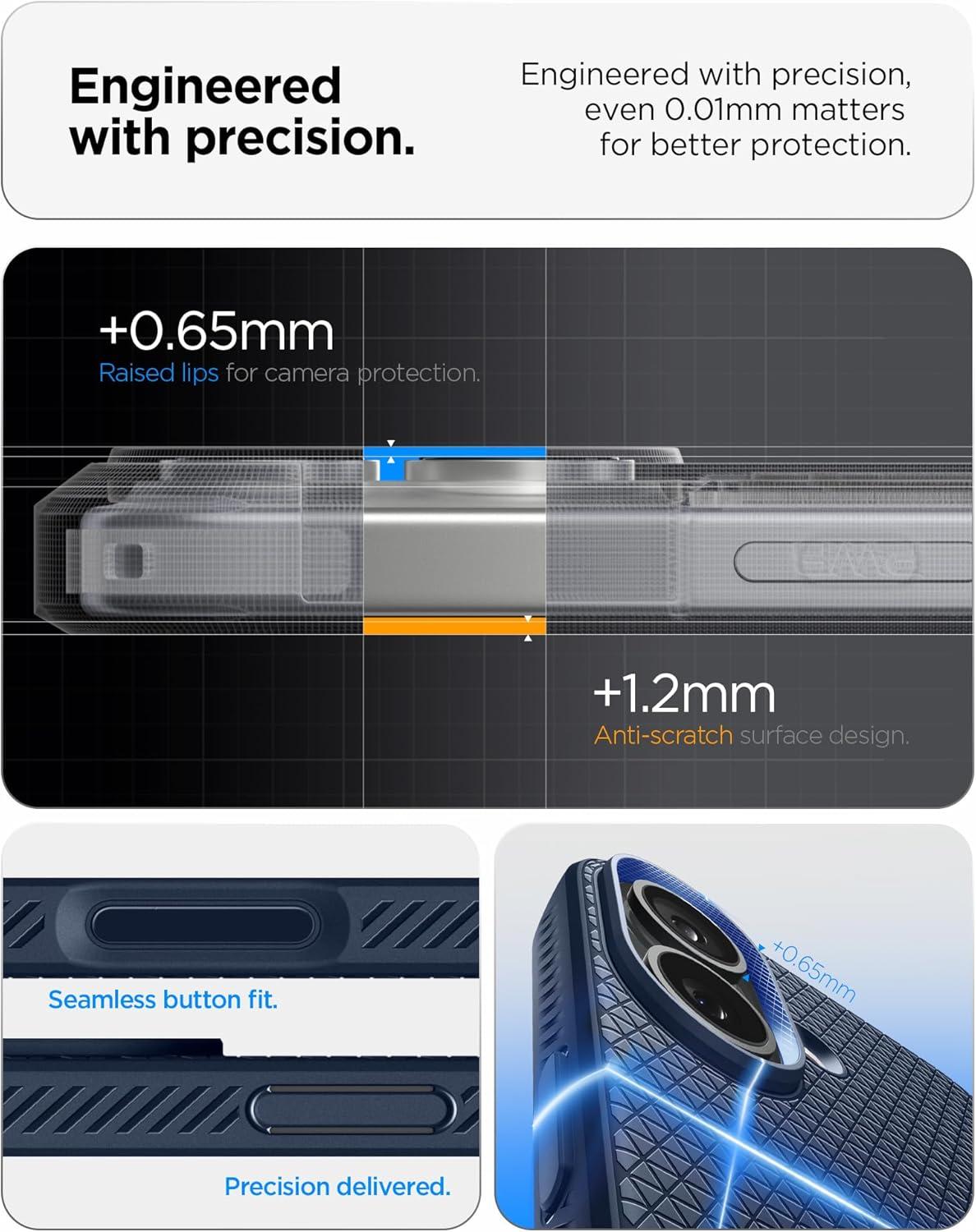 imageSpigen Liquid Air Designed for iPhone 14 Case 2022 MilitaryGrade Protection Matte BlackNavy Blue