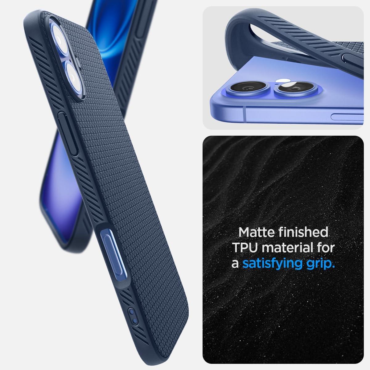 imageSpigen Liquid Air Designed for iPhone 14 Case 2022 MilitaryGrade Protection Matte BlackNavy Blue