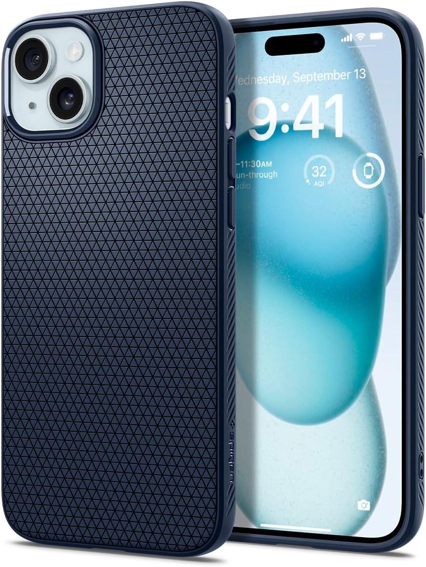 imageSpigen Liquid Air Designed for iPhone 14 Case 2022 MilitaryGrade Protection Matte BlackNavy Blue