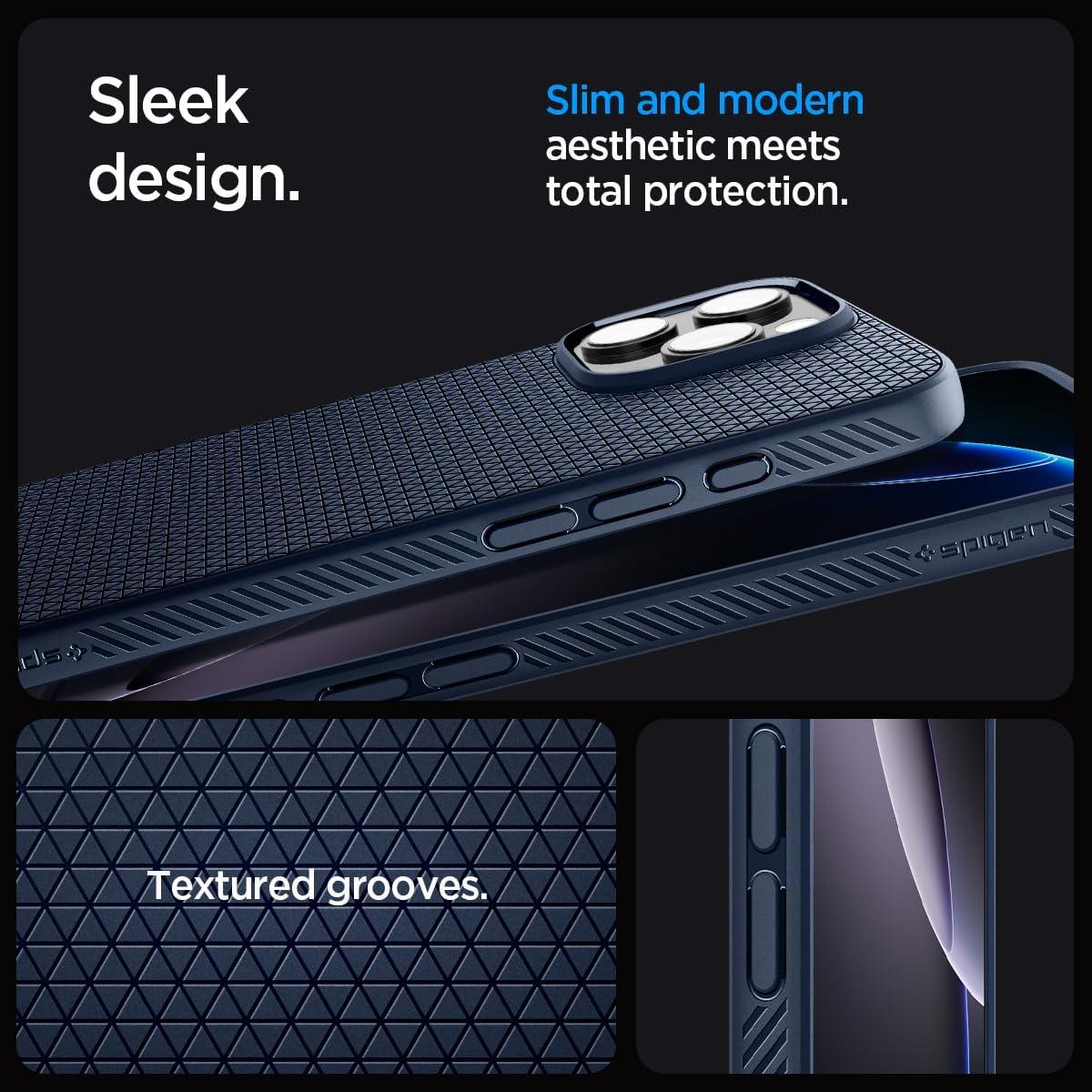 imageSpigen Liquid Air Designed for iPhone 14 Case 2022 MilitaryGrade Protection Matte BlackNavy Blue