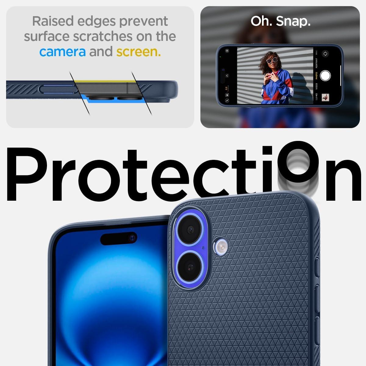 imageSpigen Liquid Air Designed for iPhone 14 Case 2022 MilitaryGrade Protection Matte BlackNavy Blue