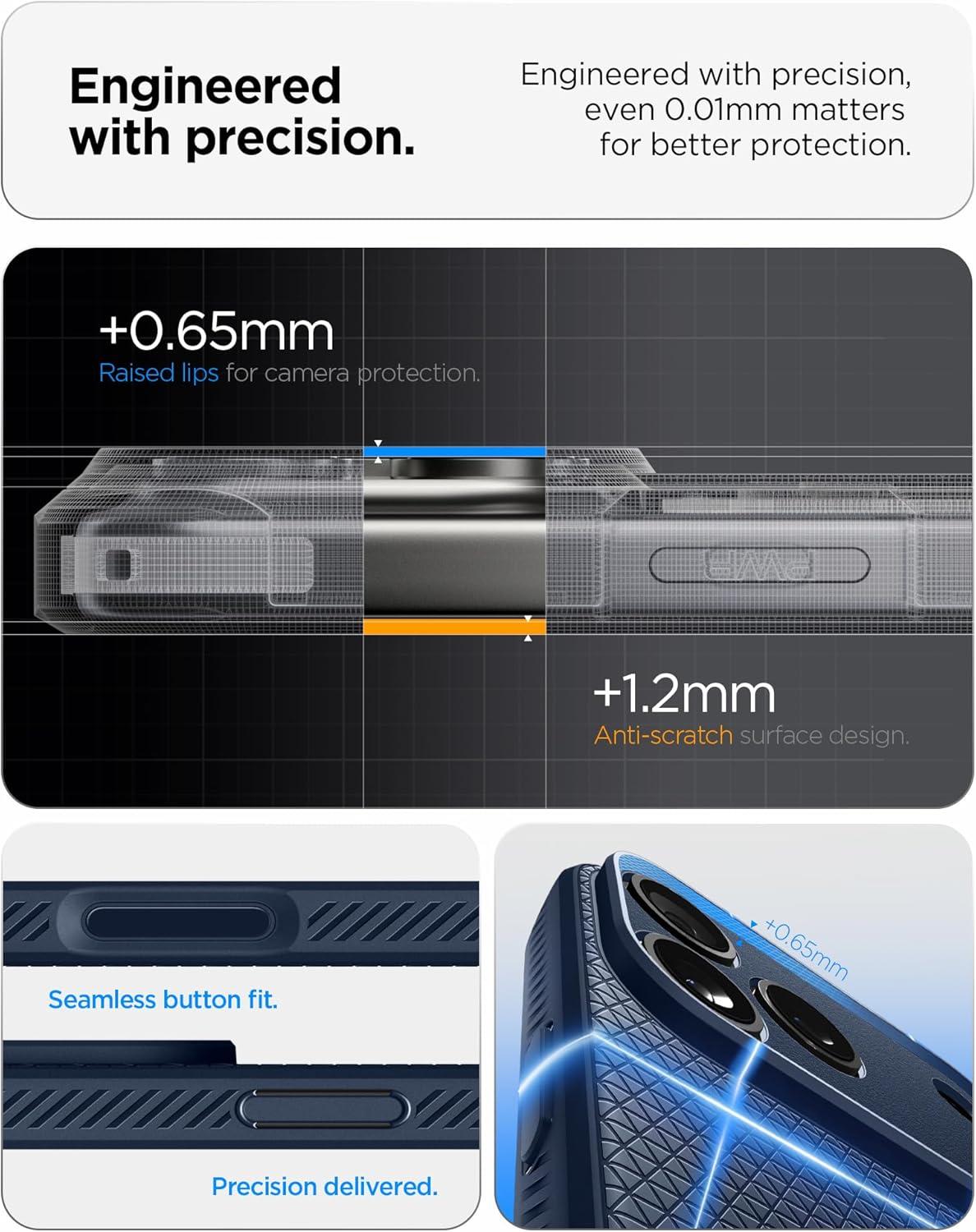 imageSpigen Liquid Air Designed for iPhone 14 Case 2022 MilitaryGrade Protection Matte BlackNavy Blue