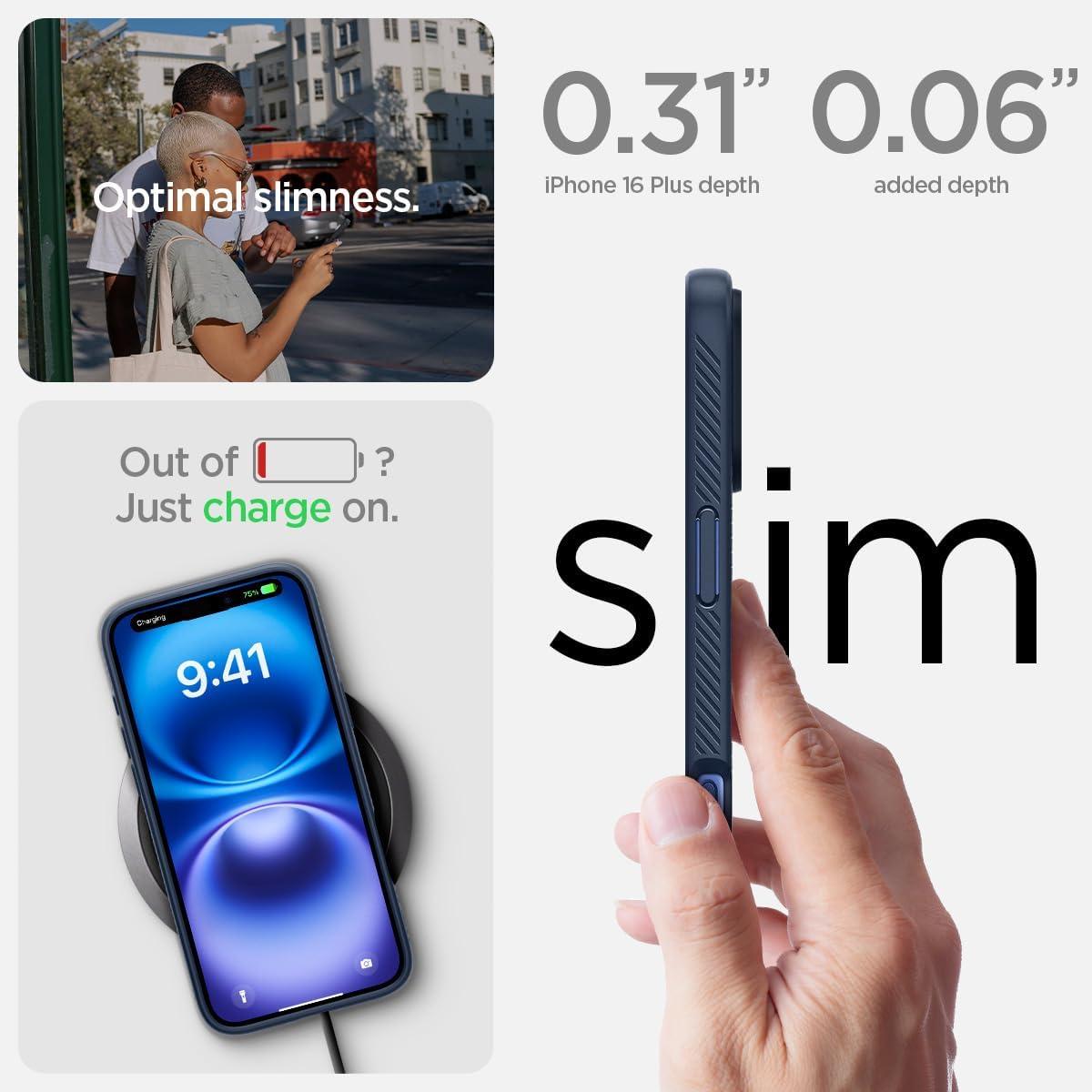 imageSpigen Liquid Air Designed for iPhone 14 Case 2022 MilitaryGrade Protection Matte BlackNavy Blue