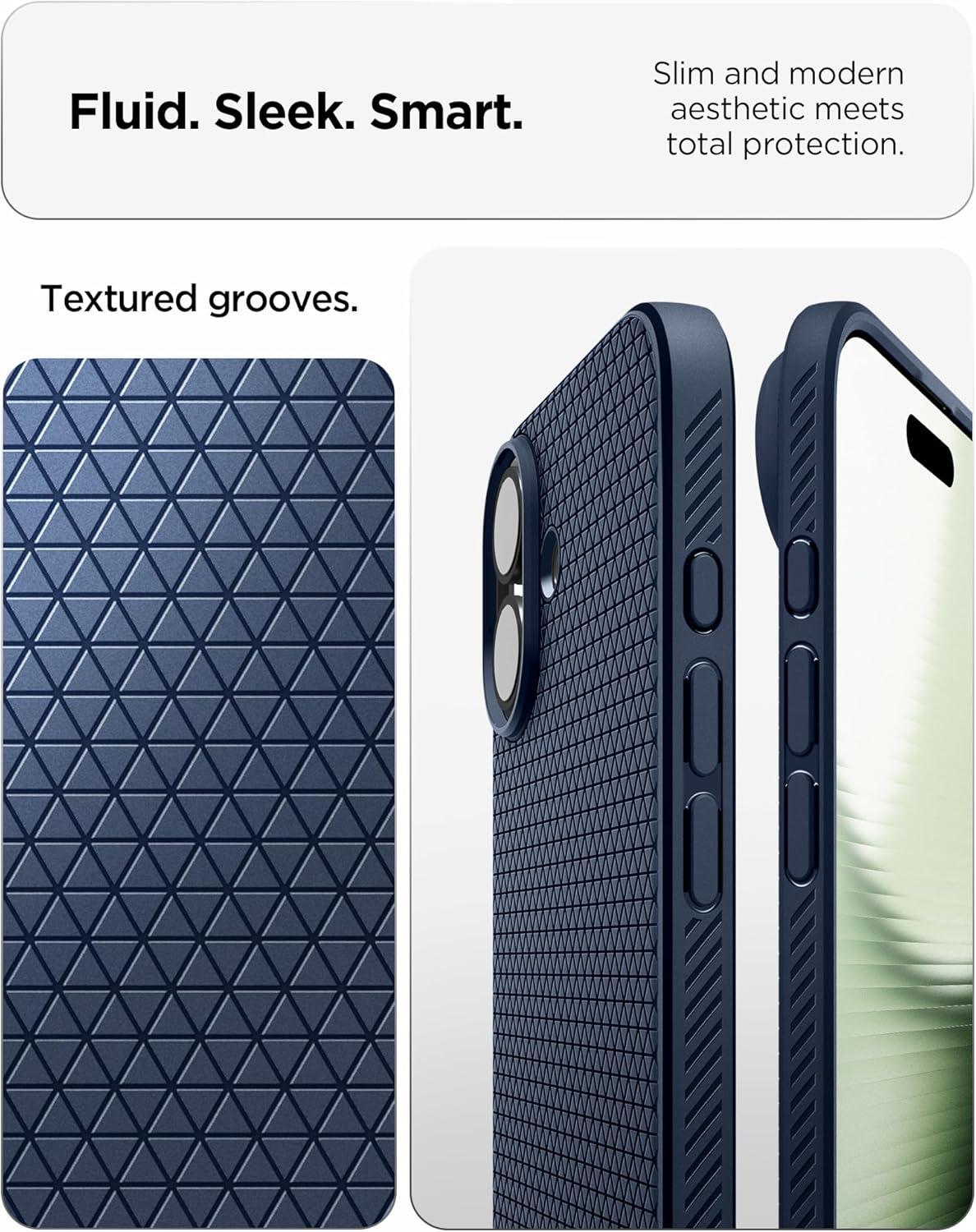 imageSpigen Liquid Air Designed for iPhone 14 Case 2022 MilitaryGrade Protection Matte BlackNavy Blue