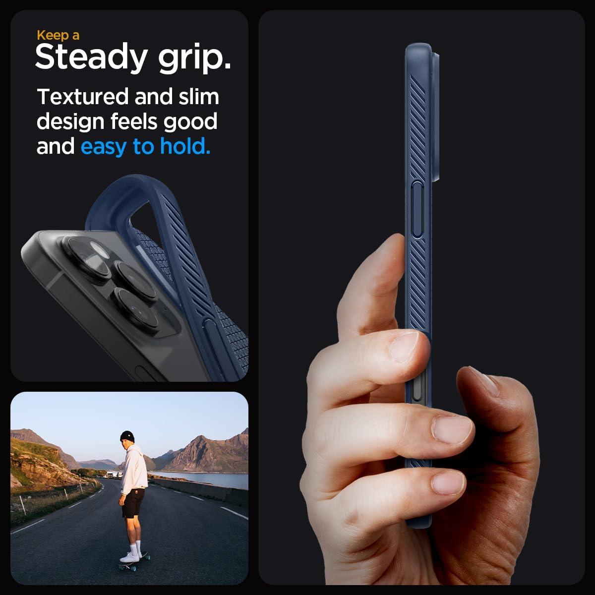 imageSpigen Liquid Air Designed for iPhone 14 Case 2022 MilitaryGrade Protection Matte BlackNavy Blue