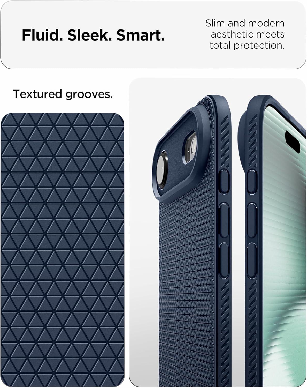 imageSpigen Liquid Air Designed for iPhone 14 Case 2022 MilitaryGrade Protection Matte BlackNavy Blue