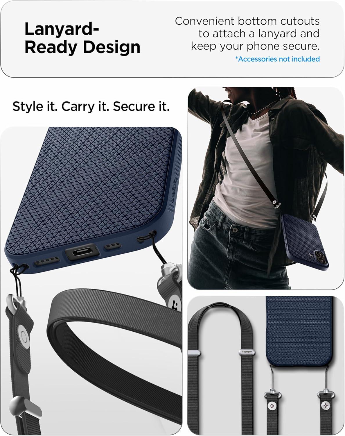 imageSpigen Liquid Air Designed for iPhone 14 Case 2022 MilitaryGrade Protection Matte BlackNavy Blue