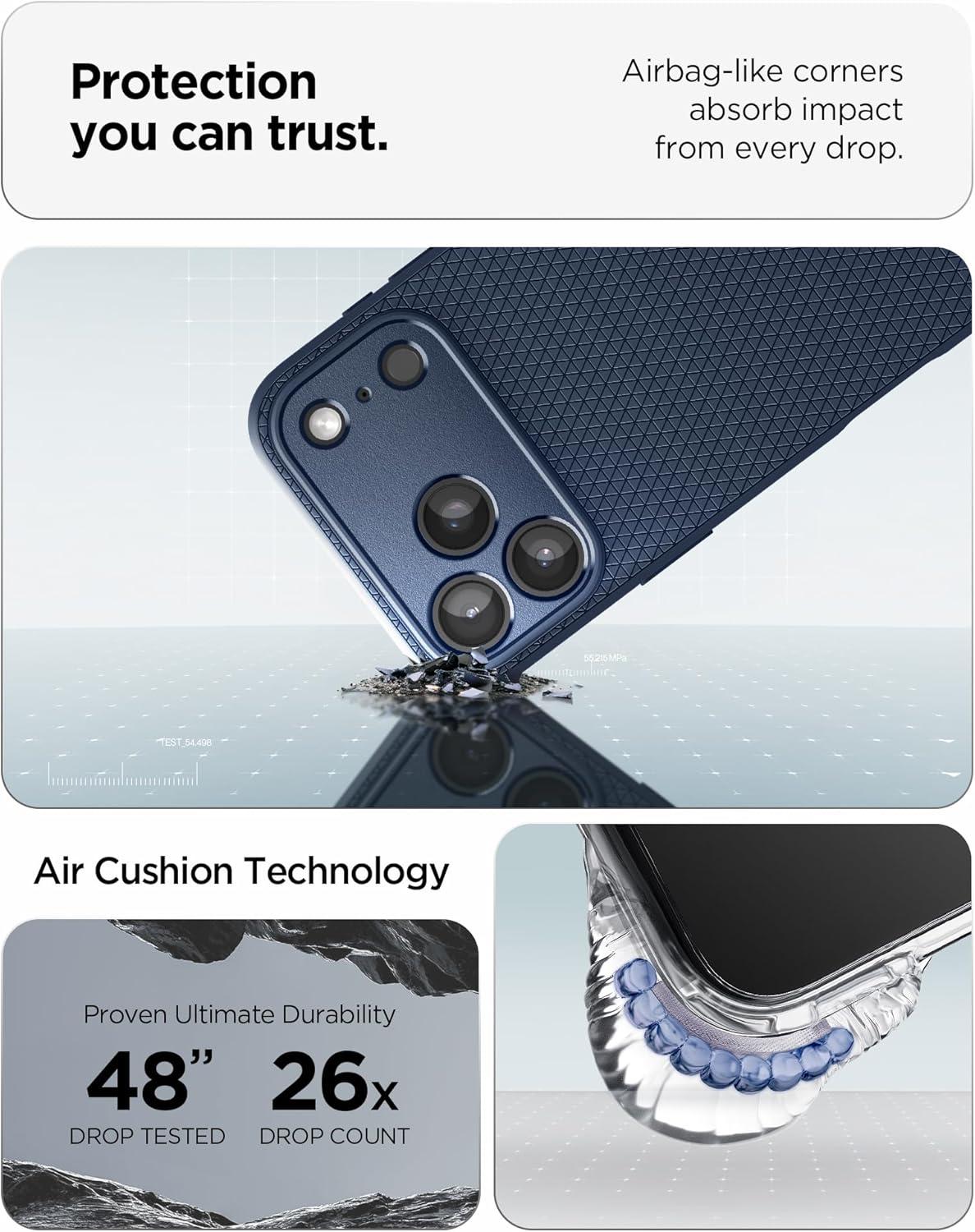 imageSpigen Liquid Air Designed for iPhone 14 Case 2022 MilitaryGrade Protection Matte BlackNavy Blue