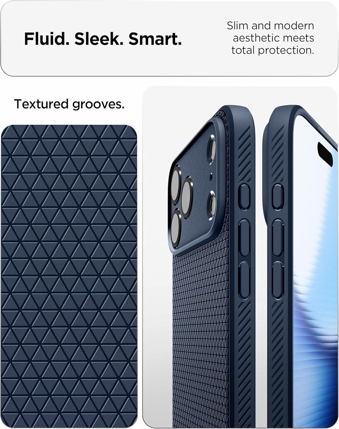imageSpigen Liquid Air Designed for iPhone 14 Case 2022 MilitaryGrade Protection Matte BlackNavy Blue