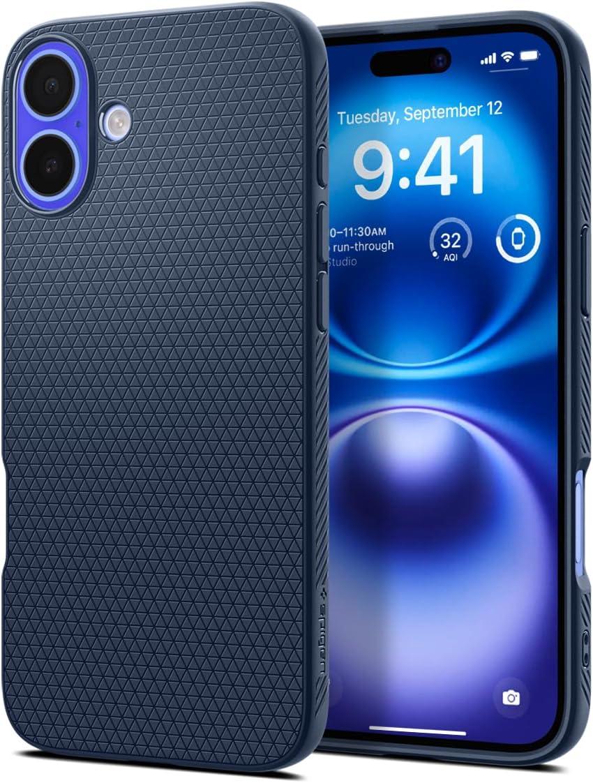 imageSpigen Liquid Air Designed for iPhone 14 Case 2022 MilitaryGrade Protection Matte BlackNavy Blue