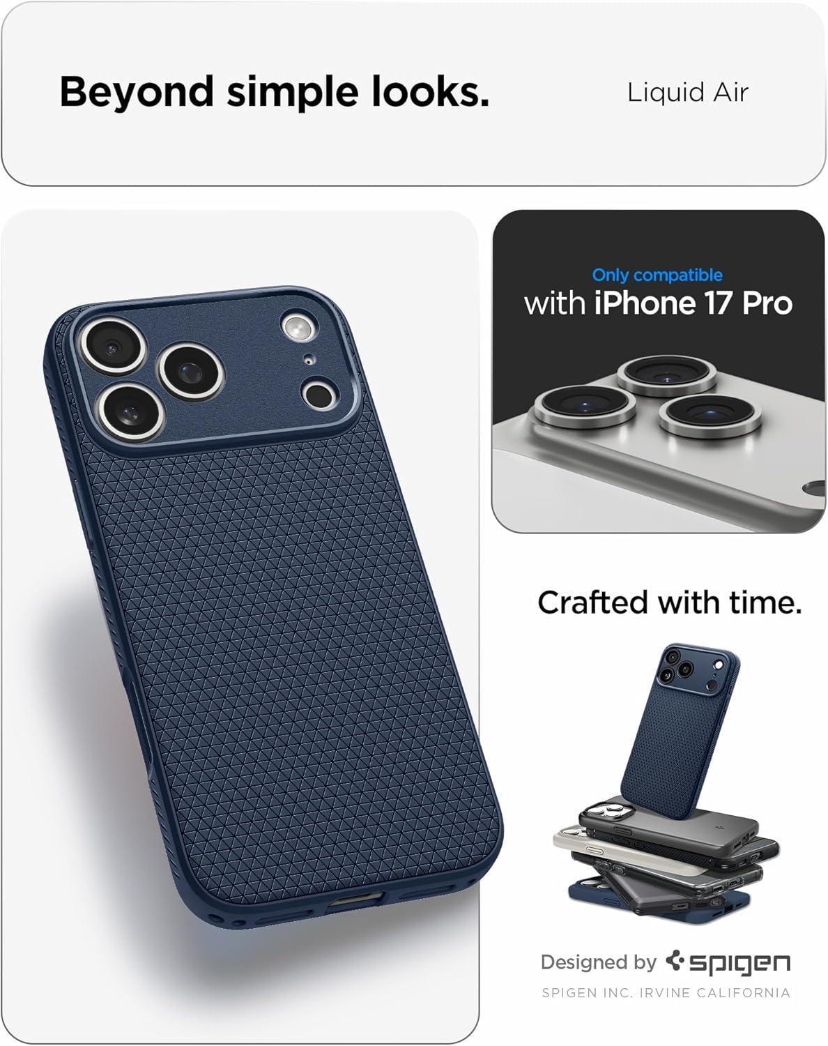 imageSpigen Liquid Air Designed for iPhone 14 Case 2022 MilitaryGrade Protection Matte BlackNavy Blue