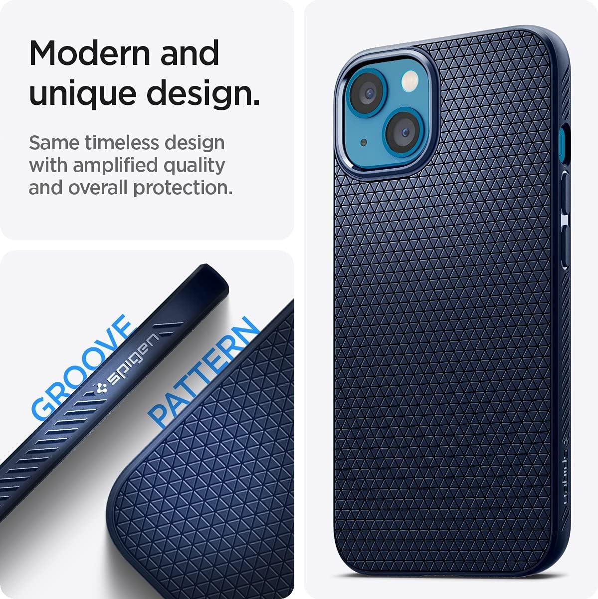 imageSpigen Liquid Air Designed for iPhone 14 Case 2022 MilitaryGrade Protection Matte BlackNavy Blue