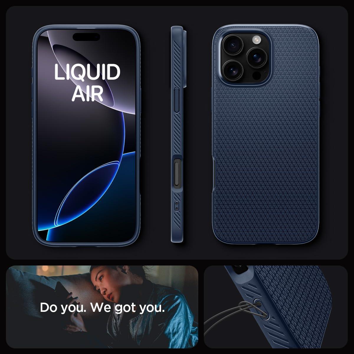 imageSpigen Liquid Air Designed for iPhone 14 Case 2022 MilitaryGrade Protection Matte BlackNavy Blue