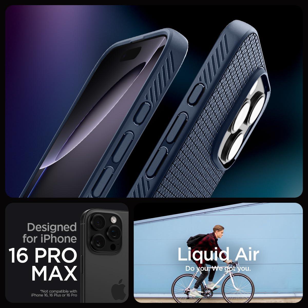 imageSpigen Liquid Air Designed for iPhone 14 Case 2022 MilitaryGrade Protection Matte BlackNavy Blue