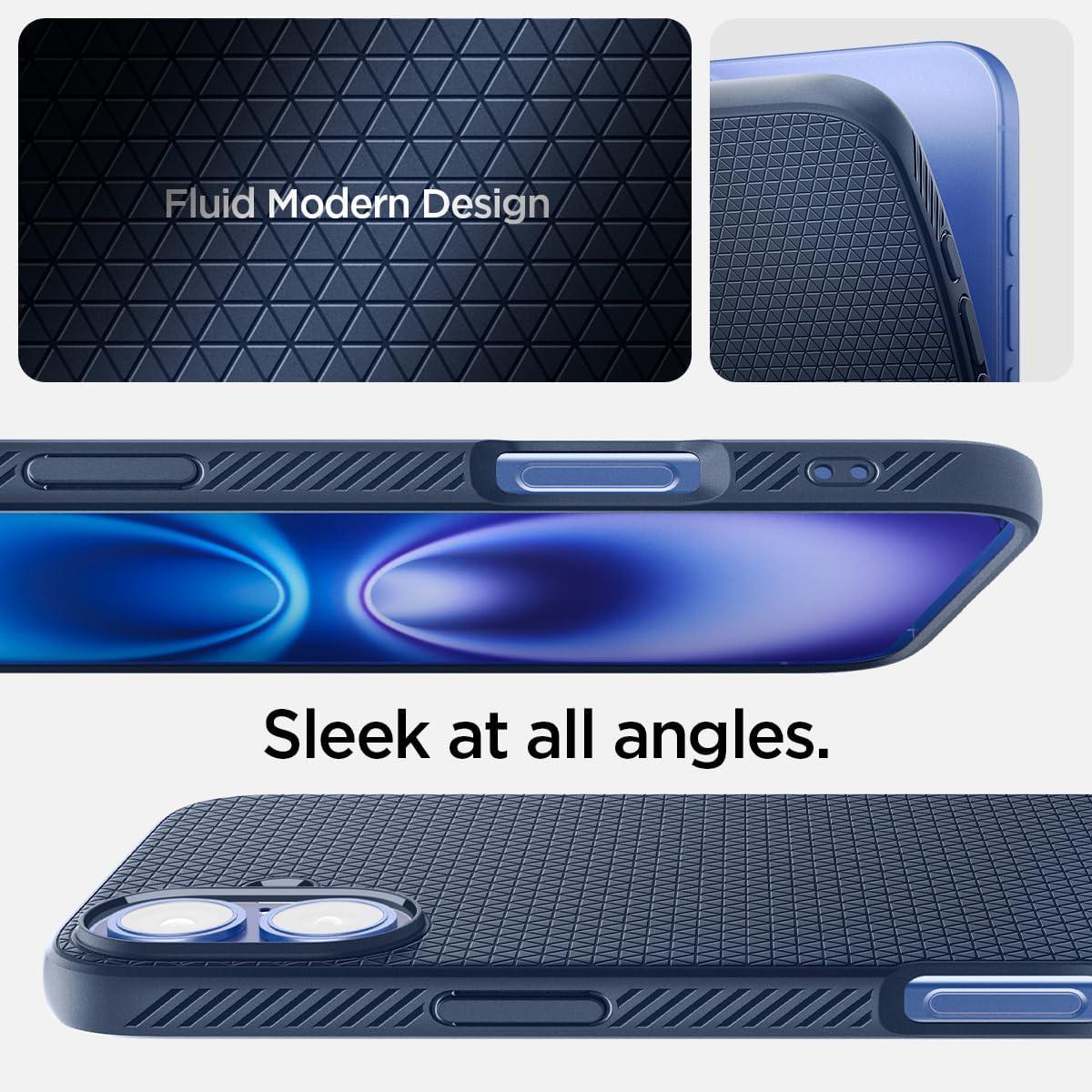 imageSpigen Liquid Air Designed for iPhone 14 Case 2022 MilitaryGrade Protection Matte BlackNavy Blue