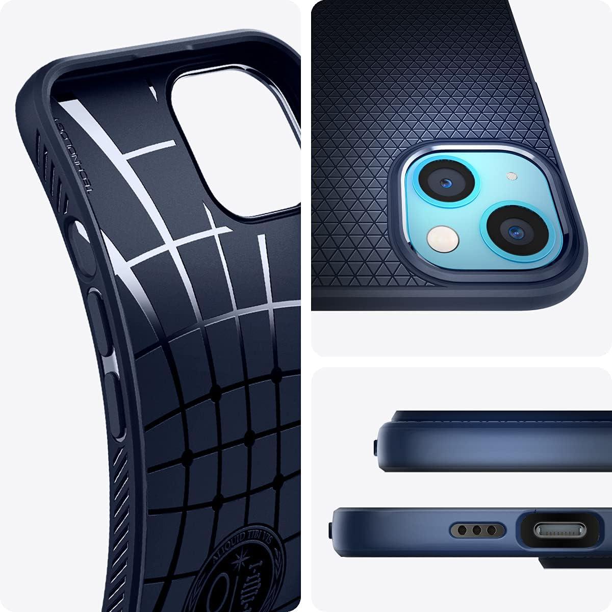 imageSpigen Liquid Air Designed for iPhone 14 Case 2022 MilitaryGrade Protection Matte BlackNavy Blue