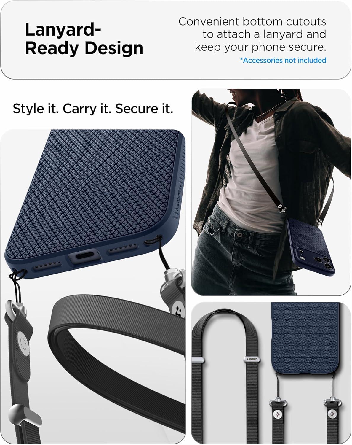 imageSpigen Liquid Air Designed for iPhone 14 Case 2022 MilitaryGrade Protection Matte BlackNavy Blue