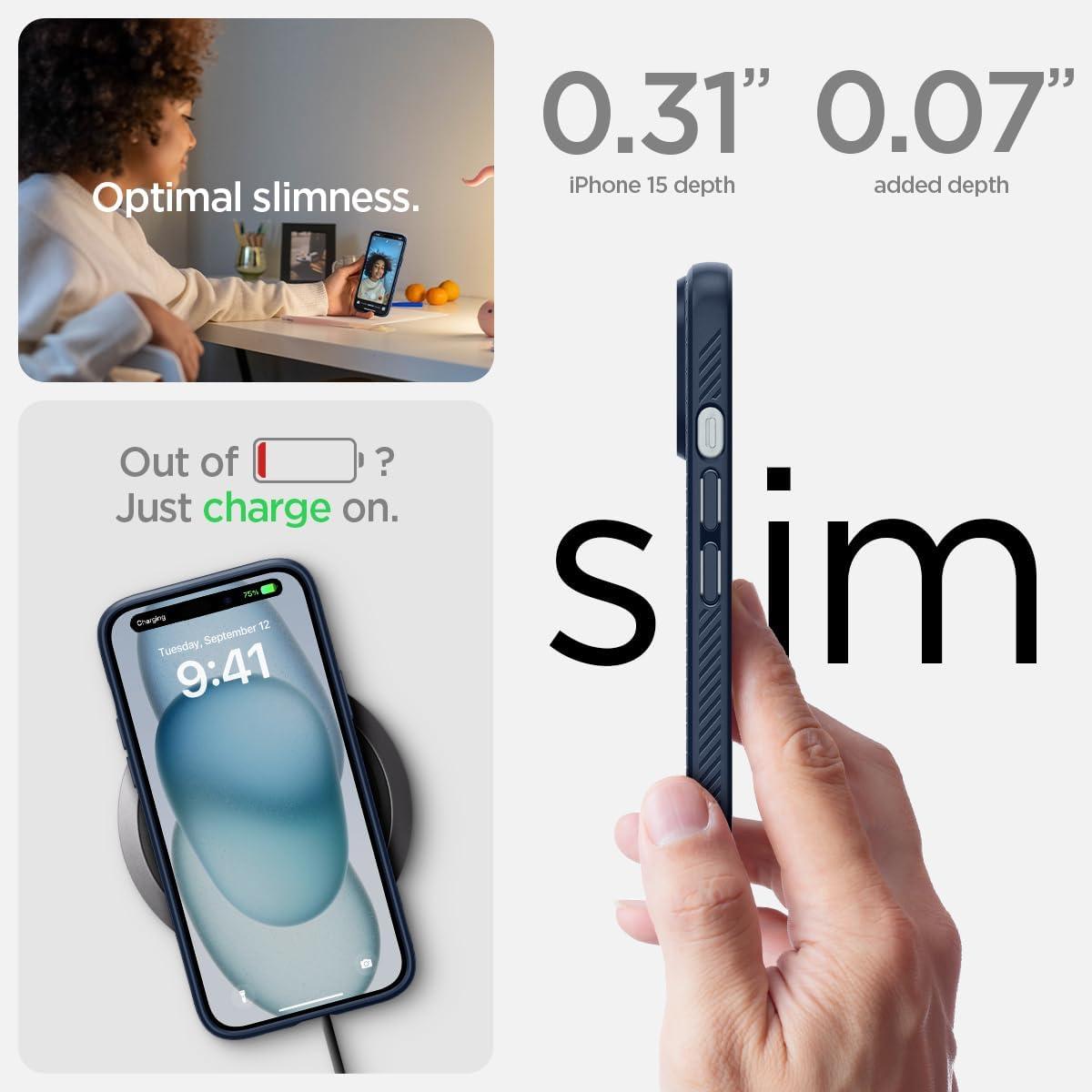 imageSpigen Liquid Air Designed for iPhone 14 Case 2022 MilitaryGrade Protection Matte BlackNavy Blue