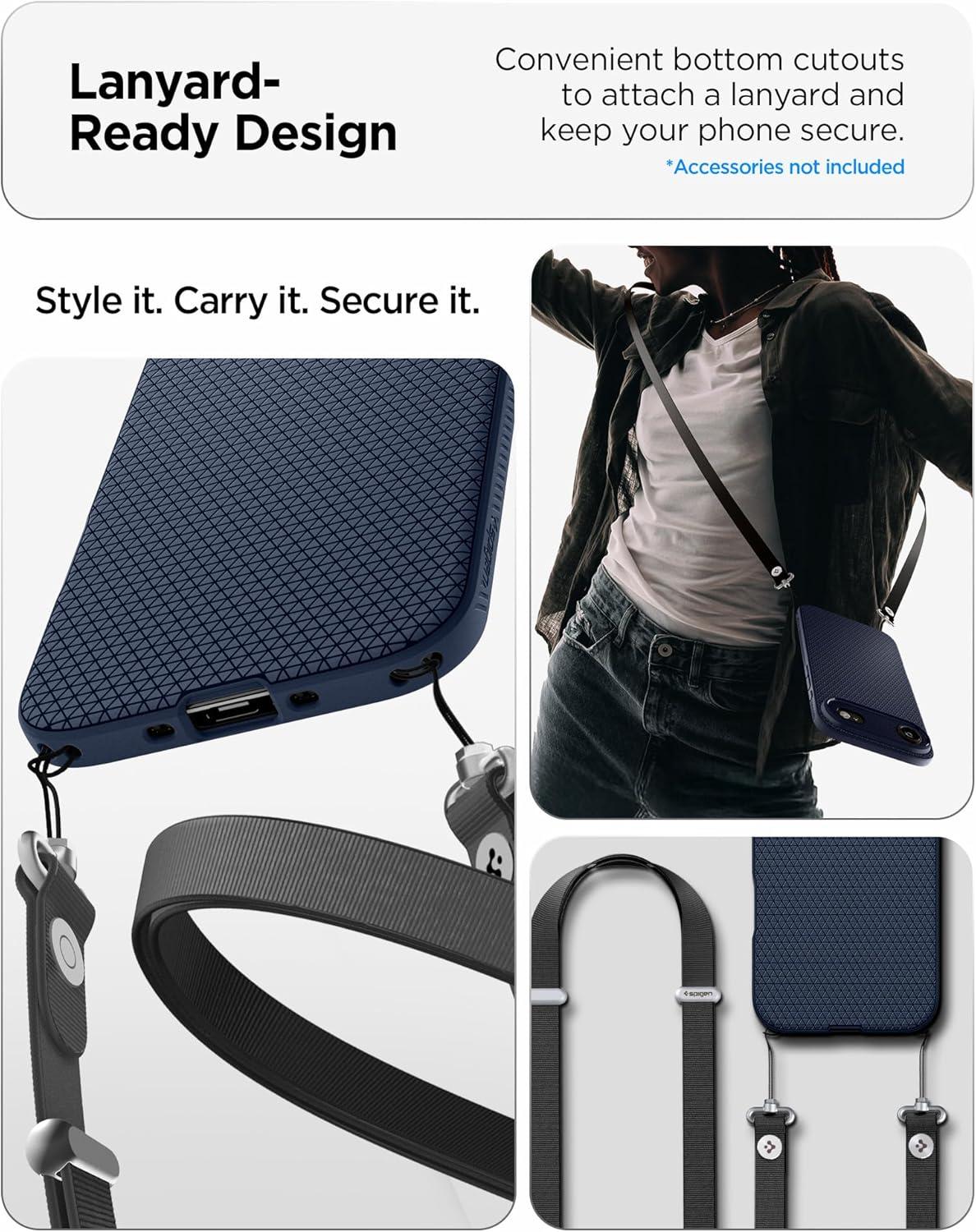 imageSpigen Liquid Air Designed for iPhone 14 Case 2022 MilitaryGrade Protection Matte BlackNavy Blue