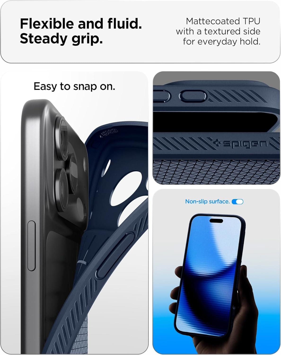 imageSpigen Liquid Air Designed for iPhone 14 Case 2022 MilitaryGrade Protection Matte BlackNavy Blue
