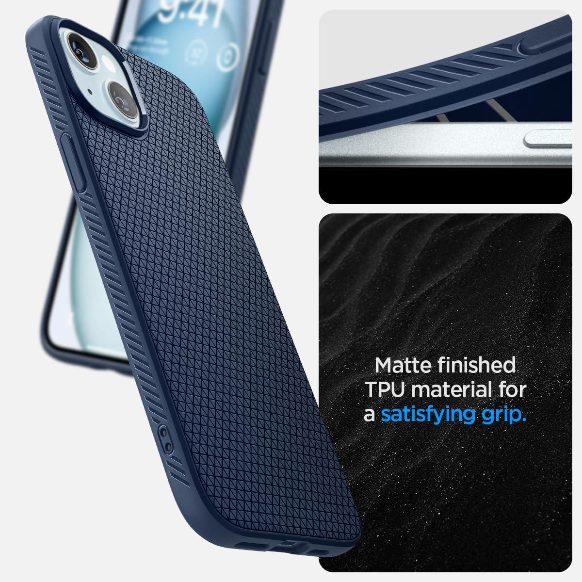 imageSpigen Liquid Air Designed for iPhone 14 Case 2022 MilitaryGrade Protection Matte BlackNavy Blue