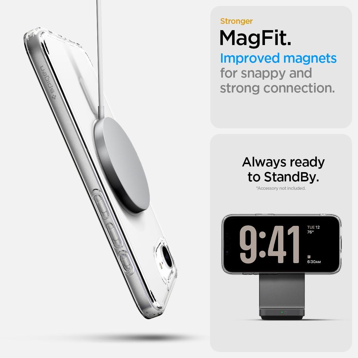 imageSpigen for iPhone 12 Pro Case amp for iPhone 12 Ultra Hybrid MagFit AntiYellowing Compatible with Magsafe ClearClear