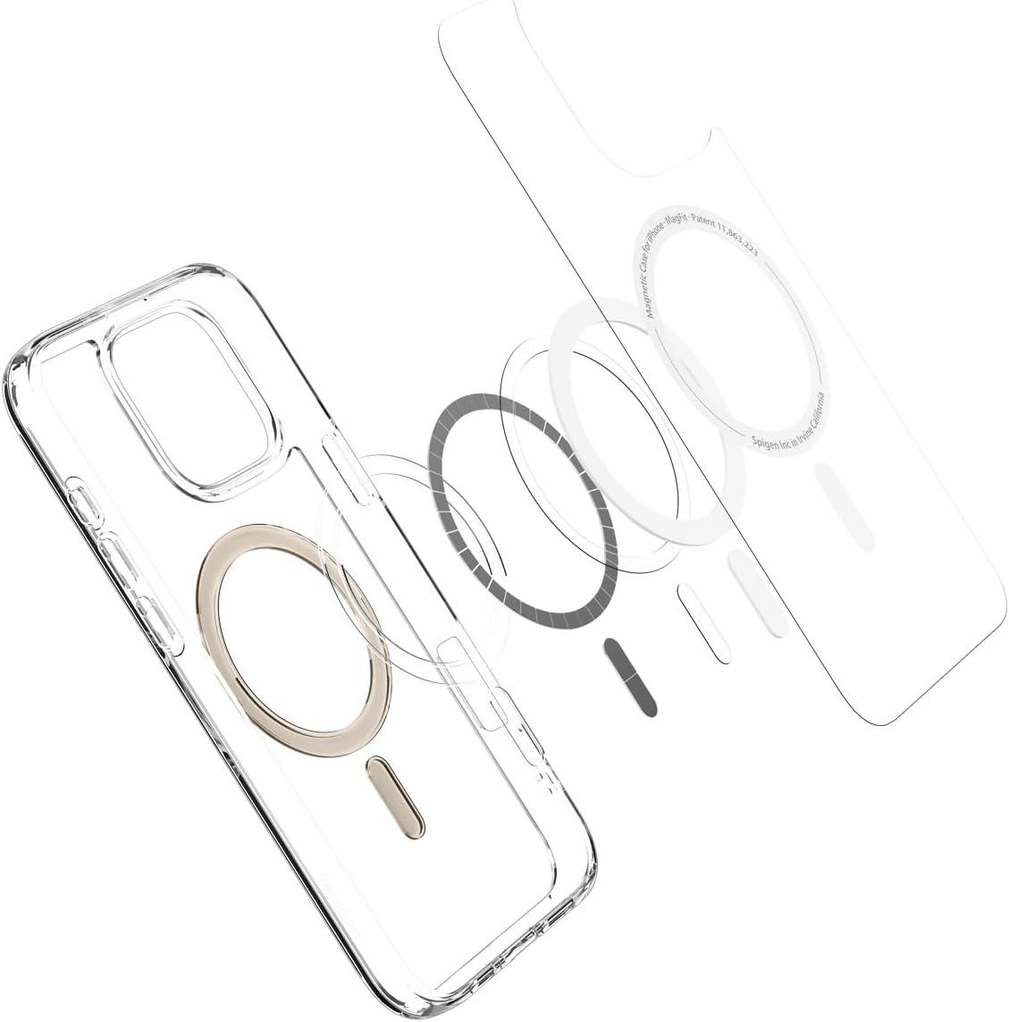 imageSpigen for iPhone 12 Pro Case amp for iPhone 12 Ultra Hybrid MagFit AntiYellowing Compatible with Magsafe ClearClear Gold