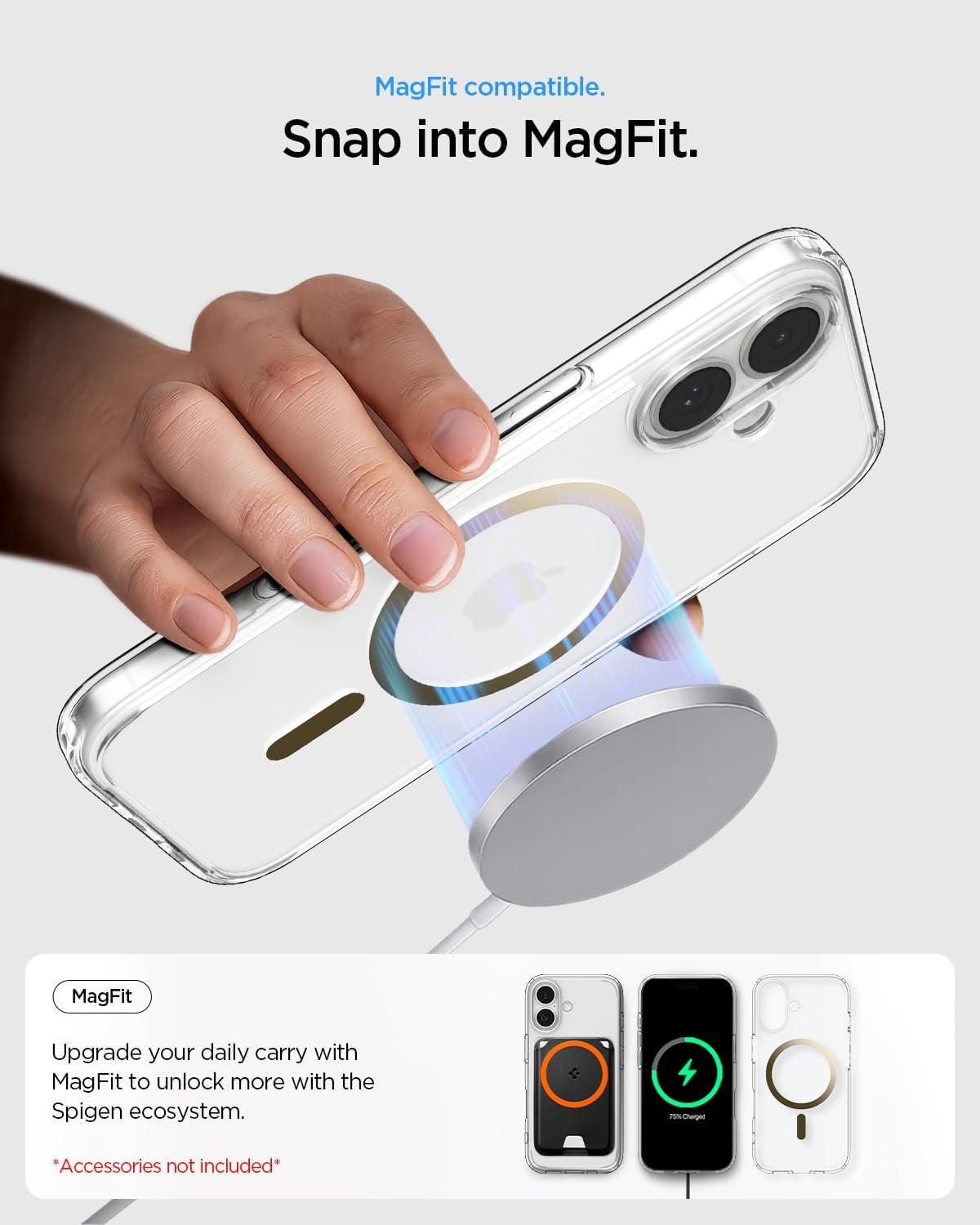 imageSpigen for iPhone 12 Pro Case amp for iPhone 12 Ultra Hybrid MagFit AntiYellowing Compatible with Magsafe ClearClear Gold