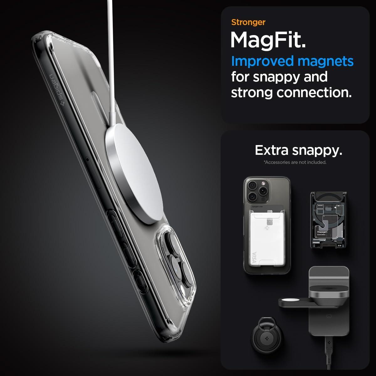 imageSpigen for iPhone 12 Pro Case amp for iPhone 12 Ultra Hybrid MagFit AntiYellowing Compatible with Magsafe ClearClear Graphite
