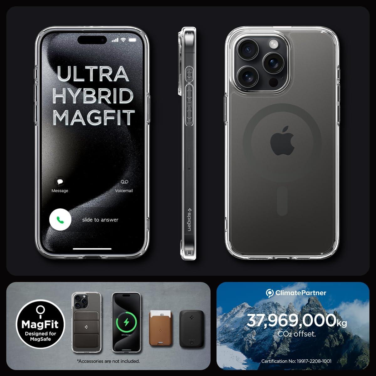 imageSpigen for iPhone 12 Pro Case amp for iPhone 12 Ultra Hybrid MagFit AntiYellowing Compatible with Magsafe ClearClear Graphite