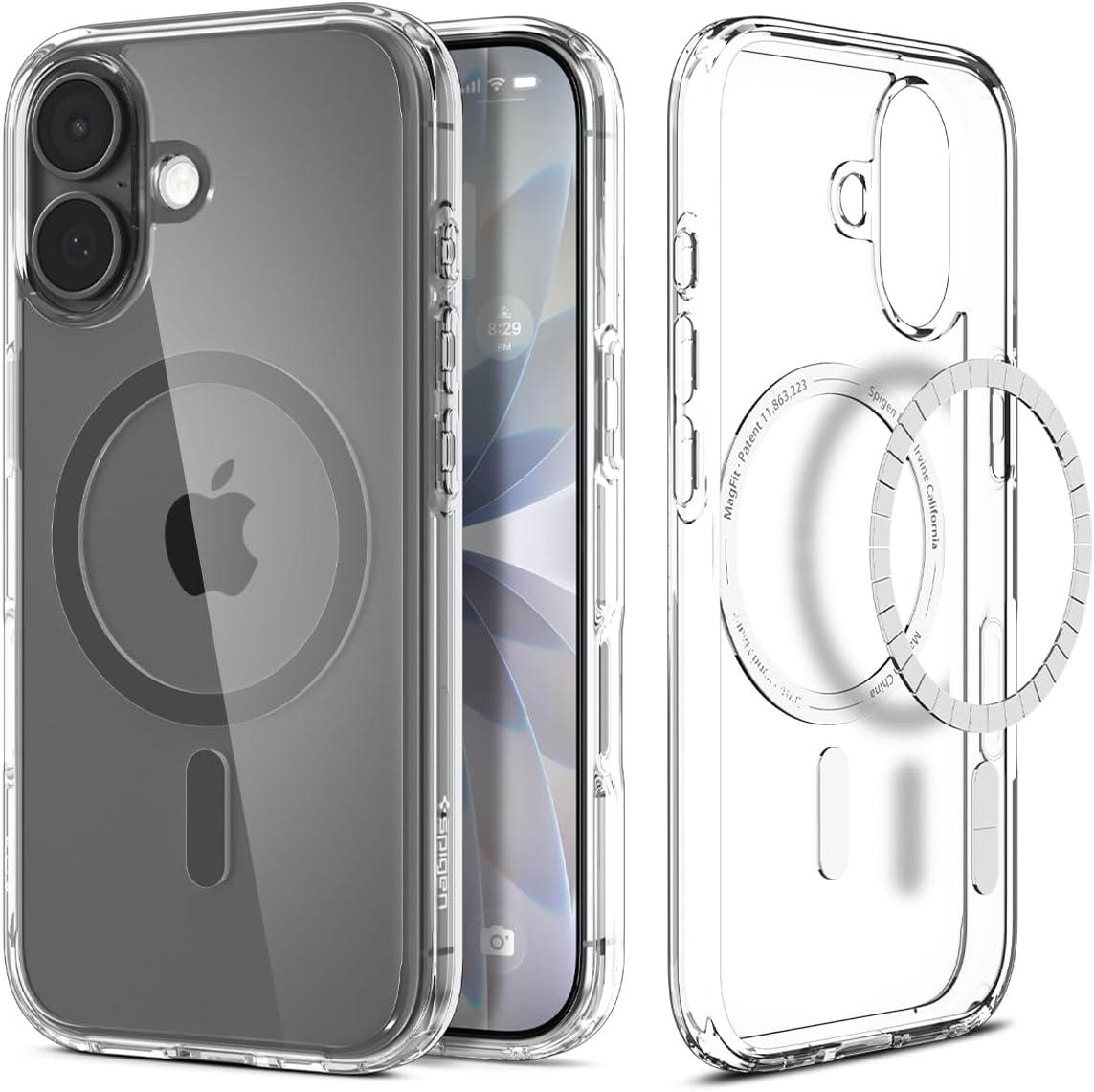 imageSpigen for iPhone 12 Pro Case amp for iPhone 12 Ultra Hybrid MagFit AntiYellowing Compatible with Magsafe ClearClear Graphite