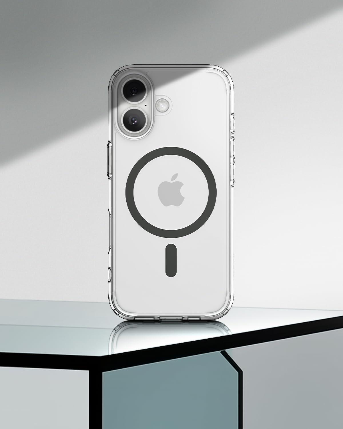 imageSpigen for iPhone 12 Pro Case amp for iPhone 12 Ultra Hybrid MagFit AntiYellowing Compatible with Magsafe ClearClear Graphite