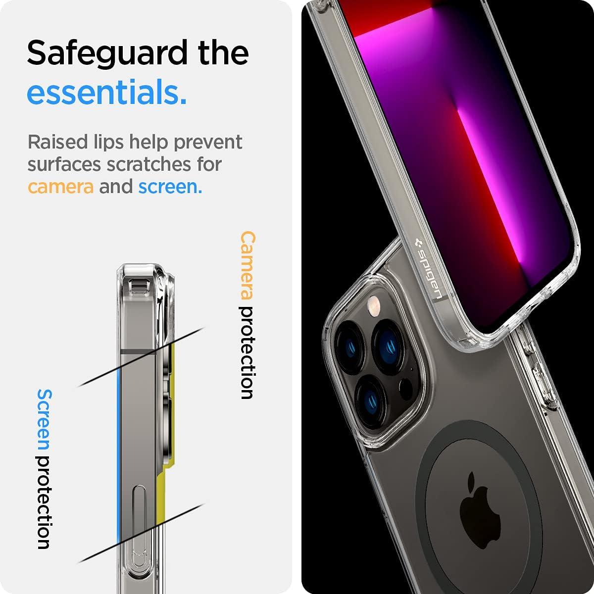 imageSpigen for iPhone 12 Pro Case amp for iPhone 12 Ultra Hybrid MagFit AntiYellowing Compatible with Magsafe ClearClear Graphite