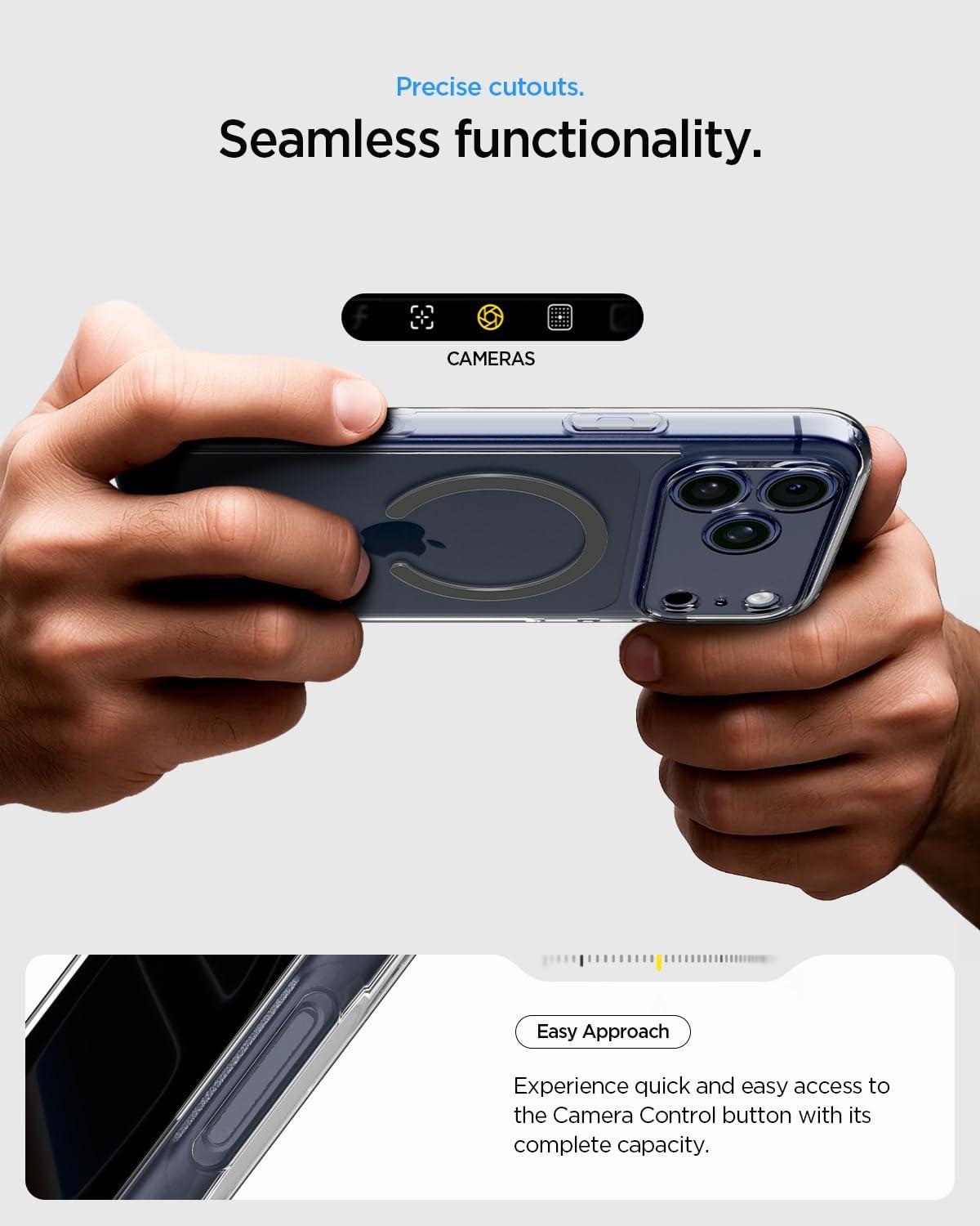 imageSpigen for iPhone 12 Pro Case amp for iPhone 12 Ultra Hybrid MagFit AntiYellowing Compatible with Magsafe ClearClear Graphite