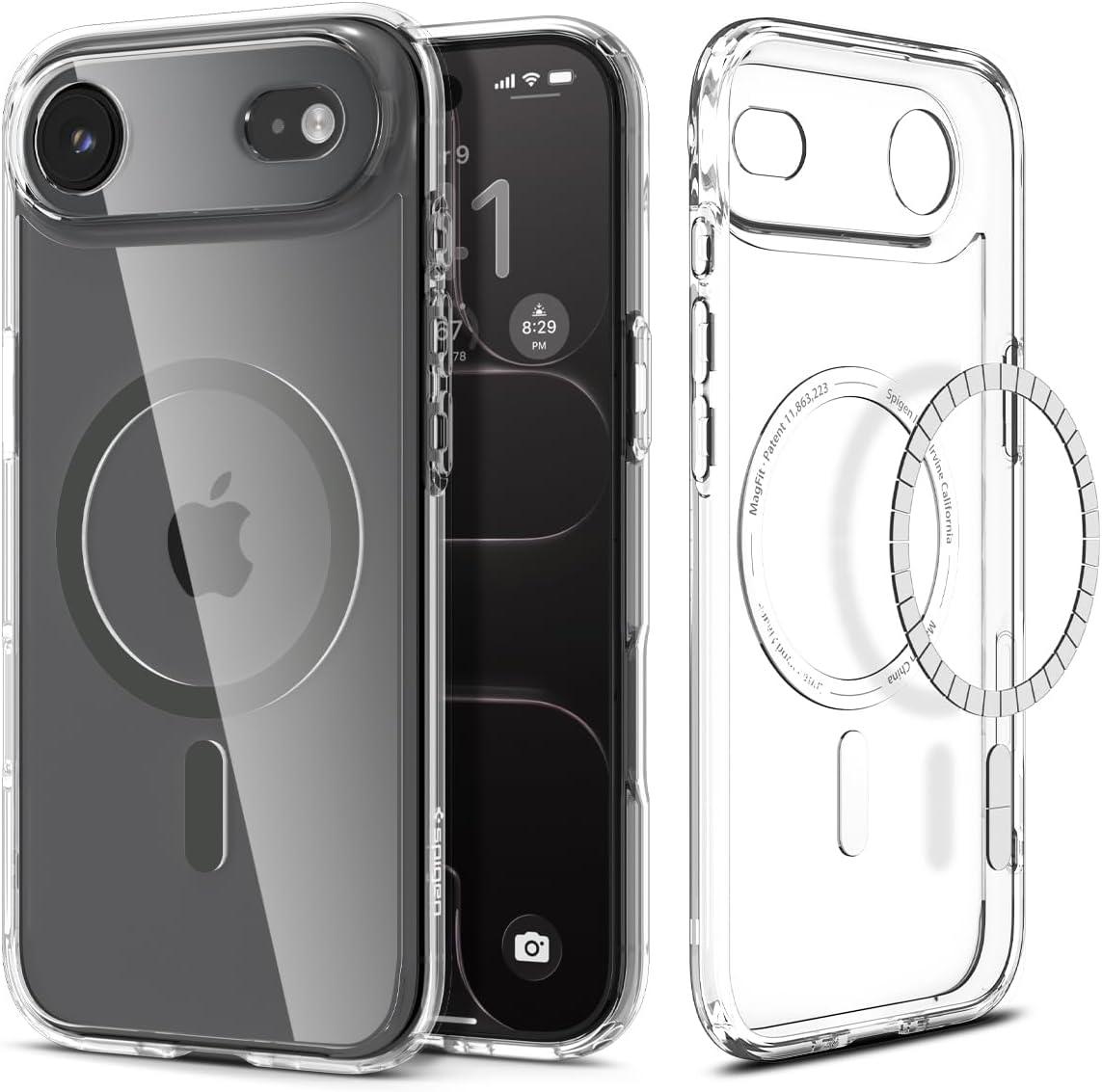 imageSpigen for iPhone 12 Pro Case amp for iPhone 12 Ultra Hybrid MagFit AntiYellowing Compatible with Magsafe ClearClear Graphite