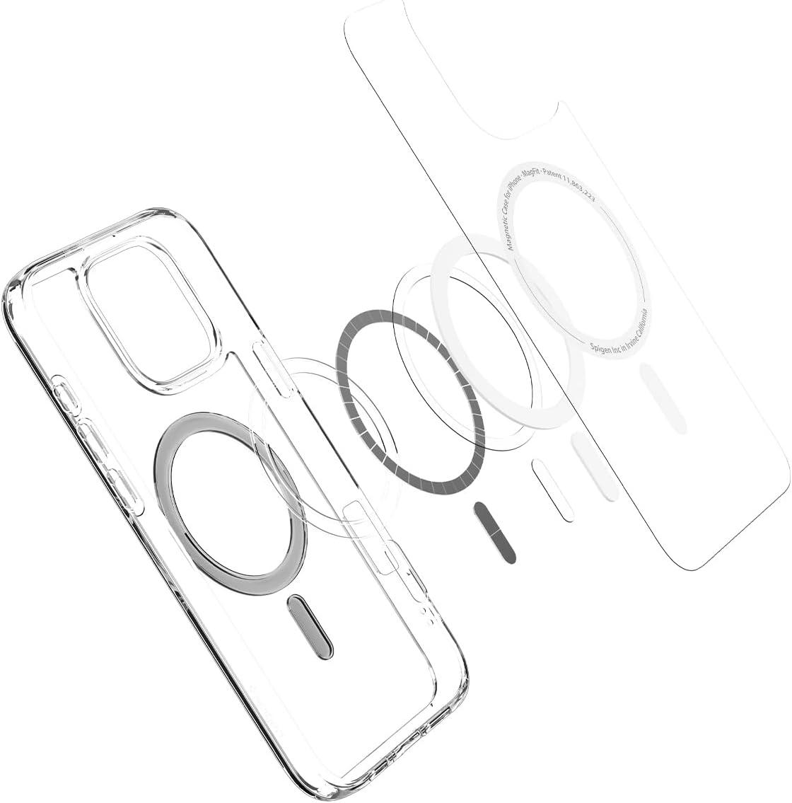 imageSpigen for iPhone 12 Pro Case amp for iPhone 12 Ultra Hybrid MagFit AntiYellowing Compatible with Magsafe ClearClear Graphite