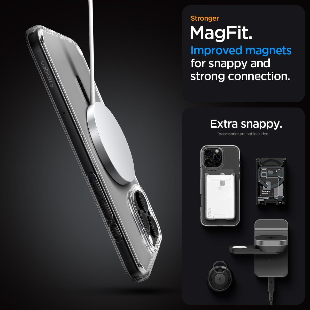 imageSpigen for iPhone 12 Pro Case amp for iPhone 12 Ultra Hybrid MagFit AntiYellowing Compatible with Magsafe ClearClear Graphite