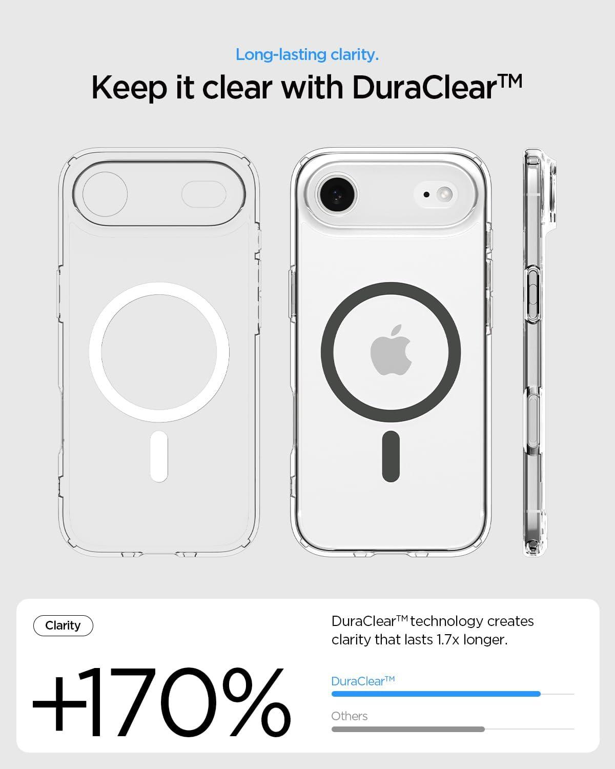 imageSpigen for iPhone 12 Pro Case amp for iPhone 12 Ultra Hybrid MagFit AntiYellowing Compatible with Magsafe ClearClear Graphite