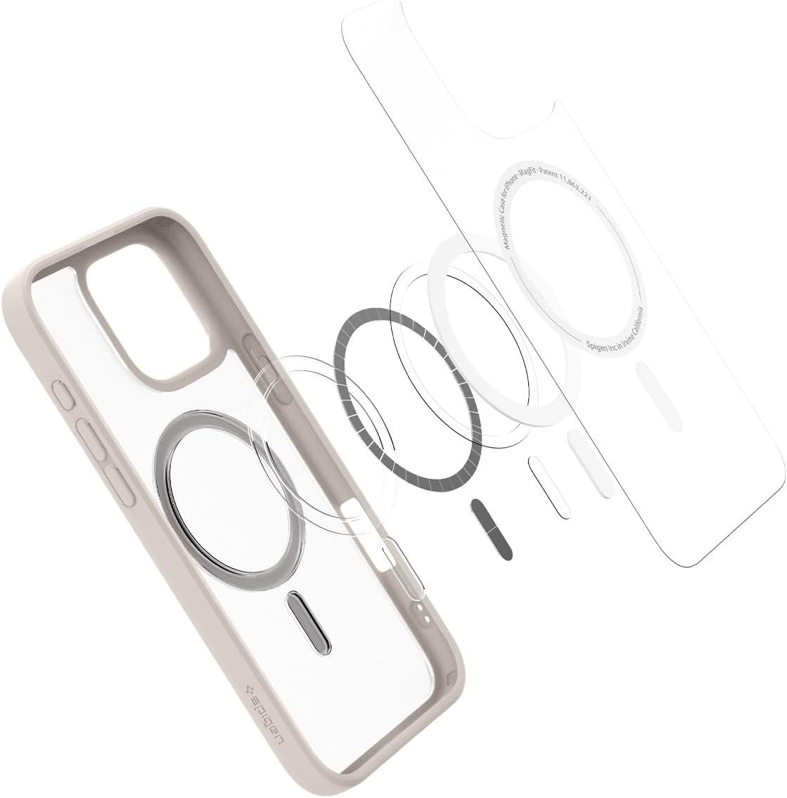 imageSpigen for iPhone 12 Pro Case amp for iPhone 12 Ultra Hybrid MagFit AntiYellowing Compatible with Magsafe ClearFrost Natural Titanium