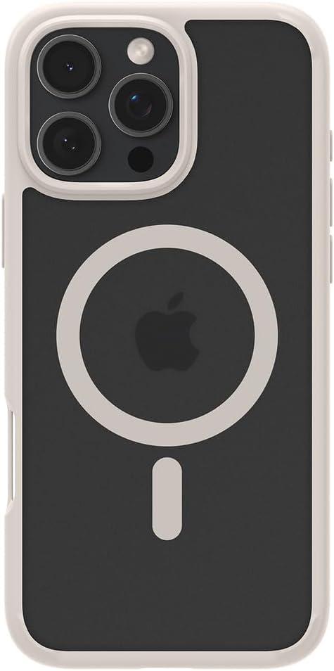 imageSpigen for iPhone 12 Pro Case amp for iPhone 12 Ultra Hybrid MagFit AntiYellowing Compatible with Magsafe ClearFrost Natural Titanium